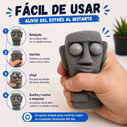 Juguete Antiestrés Squishy “Rock Man” – Relajante Divertido con Sorpresa Oculta | Ideal para Niños y Adultos