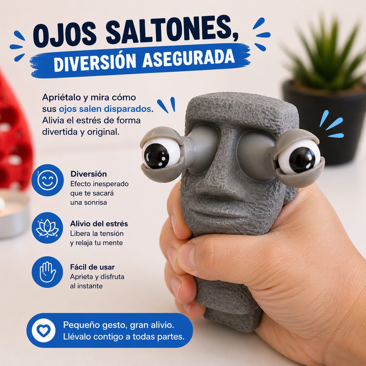 Juguete Antiestrés Squishy “Rock Man” – Relajante Divertido con Sorpresa Oculta | Ideal para Niños y Adultos