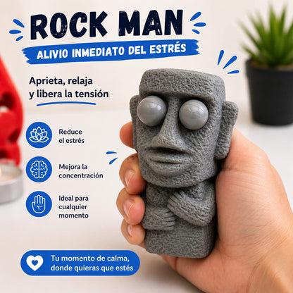 Juguete Antiestrés Squishy “Rock Man” – Relajante Divertido con Sorpresa Oculta | Ideal para Niños y Adultos