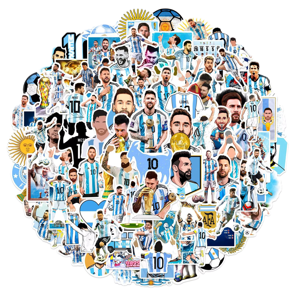 100 Pegatinas de Messi: ¡Lleva la Magia del 10 a Todas Partes! ⚽🐐